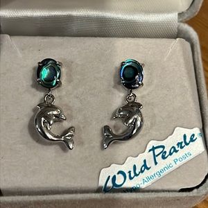 Wild pearle dolphin earrings. Hypoallergenic post. Never been used